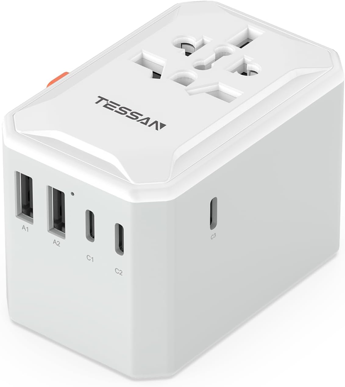 Universal Travel Adapter, International Power Adapter | 5 USB Ports (3 USB C), Worldwide Plug Adaptor, US to Europe UK France Germany Spain Ireland Australia Japan, Type C G a I