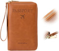 Multi-Functional RFID Passport Wallet, RFID Passport Holder for Wallet, Essential Travel Anti-Theft Wallet Storage Case, Anti-Theft Protective Case (Brown)
