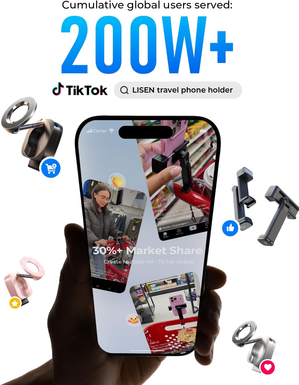 Airplane Travel Essentials (LED) Phone Stand Holder for Desk 2026 Airplane Gadgets 2026 Women Men Long Flight Accessories Photographic Lighting Flash Tubes Kids Gifts，2Pack