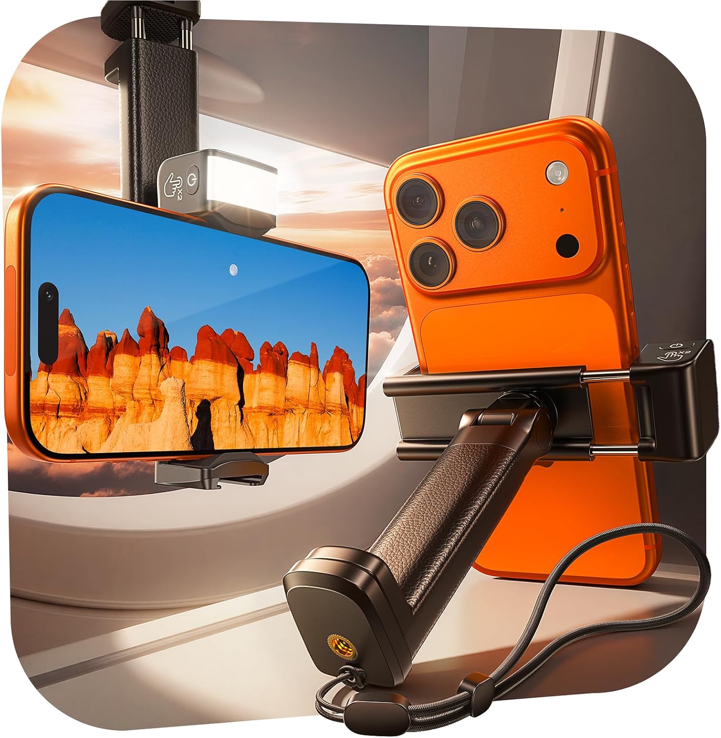Airplane Travel Essentials (LED) Phone Stand Holder for Desk 2026 Airplane Gadgets 2026 Women Men Long Flight Accessories Photographic Lighting Flash Tubes Kids Gifts，2Pack